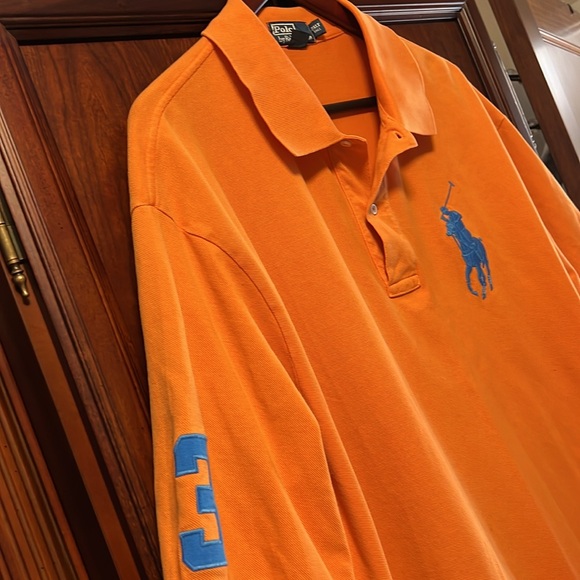 Polo Ralph Lauren Orange/Royal Blue Polo Rider & 🐎 logo size 2XLT tall Edition! - Picture 5 of 8
